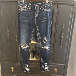 True Religion Super skinny distressed jeans!